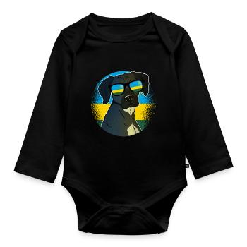 Ruanda - Baby Bio-Langarm-Body - Schwarz - Vorne