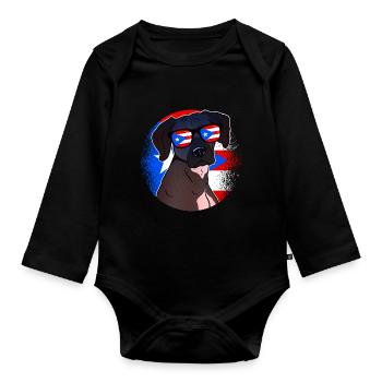 Puerto Rico - Baby Bio-Langarm-Body - Schwarz - Vorne