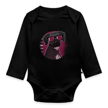 Qatar - Organic Longsleeve Baby Bodysuit - black - Front