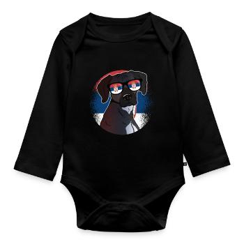 Serbien - Baby Bio-Langarm-Body - Schwarz - Vorne