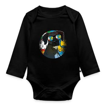 Saint Pierre and Miquelon - Organic Longsleeve Baby Bodysuit - black - Front