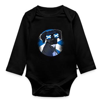 Scotland - Organic Longsleeve Baby Bodysuit - black - Front