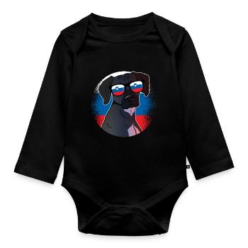 Slowenien - Baby Bio-Langarm-Body - Schwarz - Vorne
