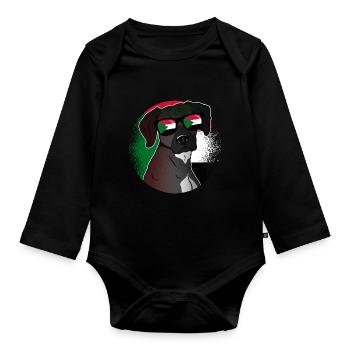 Sudan - Organic Longsleeve Baby Bodysuit - black - Front