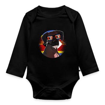 Swasiland - Baby Bio-Langarm-Body - Schwarz - Vorne