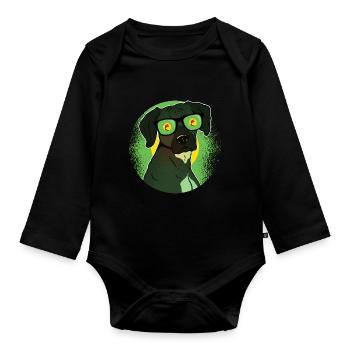 Zaire - Organic Longsleeve Baby Bodysuit - black - Front