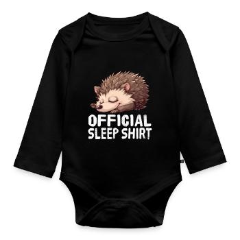Chemise de nuit officielle Hedgehog - Body Bébé bio manches longues - noir - Devant
