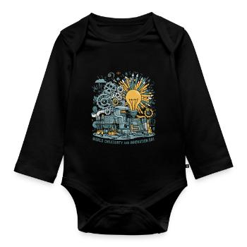 World Creativity and Innovation Day - Baby Bio-Langarm-Body - Schwarz - Vorne