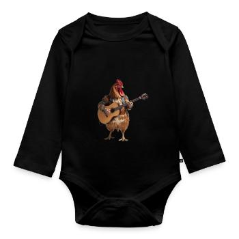 Rooster Hen Gitarre - Baby Bio-Langarm-Body - Schwarz - Vorne