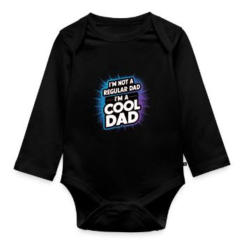 Cool Dad Saying Father's Day Best Dad - Organic Longsleeve Baby Bodysuit - black - Front