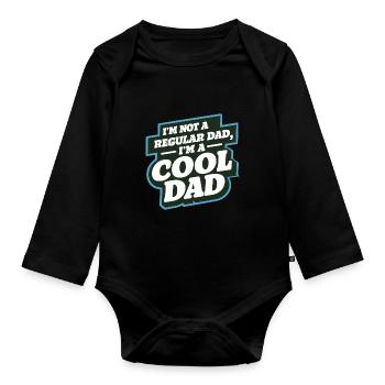 Cool Dad Saying Father's Day Best Dad - Organic Longsleeve Baby Bodysuit - black - Front