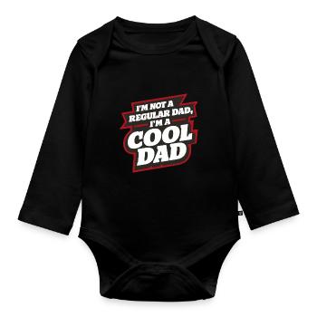 Cool Dad Saying Father's Day Best Dad - Organic Longsleeve Baby Bodysuit - black - Front