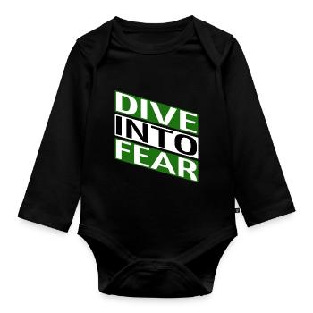 funny sayings bungee jumping courage mindset - Baby Bio-Langarm-Body - Schwarz - Vorne