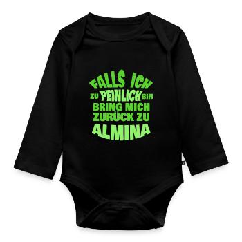 Bachelor Party Almina - Organic Longsleeve Baby Bodysuit - black - Front