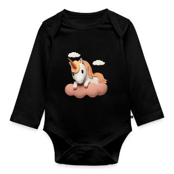 Unicorn Cloud - Baby Bio-Langarm-Body - Schwarz - Vorne