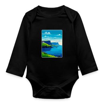 Îles Féroé Danemark Affiche de voyage vintage WPA - Body Bébé bio manches longues - noir - Devant