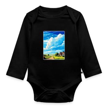New Romney England Uk Vintage Travel Poster WPA - Organic Longsleeve Baby Bodysuit - black - Front