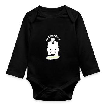 Reichshofer Silberrücken weiß - Baby Bio-Langarm-Body - Schwarz - Vorne