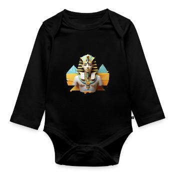Pharaonisches Design - Baby Bio-Langarm-Body - Schwarz - Vorne