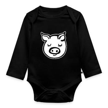 Cochon Cochon - Body Bébé bio manches longues - noir - Devant