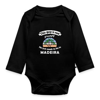 Urlaub in Madeira - Baby Bio-Langarm-Body - Schwarz - Vorne