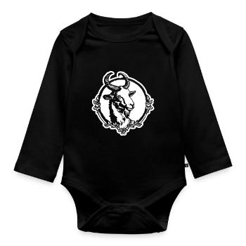 Steinbock Ziege - Baby Bio-Langarm-Body - Schwarz - Vorne