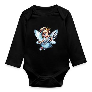 Vergiss Fee und Prinzessin - ich bin Ingenieurin - Baby Bio-Langarm-Body - Schwarz - Vorne