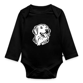 Golden Retriever Dog Dogs - Organic Longsleeve Baby Bodysuit - black - Front