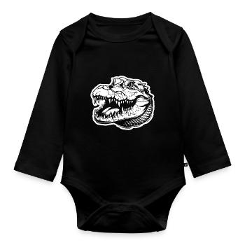 Krokodil Alligator - Baby Bio-Langarm-Body - Schwarz - Vorne