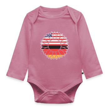 American German - Organic Longsleeve Baby Bodysuit - mauve - Front