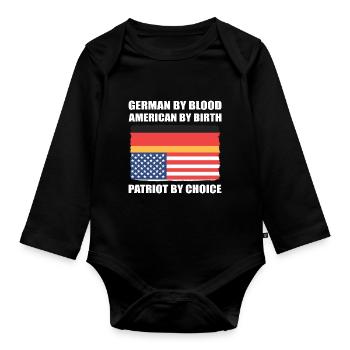 American German - Organic Longsleeve Baby Bodysuit - black - Front