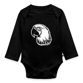 Perroquet oiseau - Body Bébé bio manches longues - noir - Devant