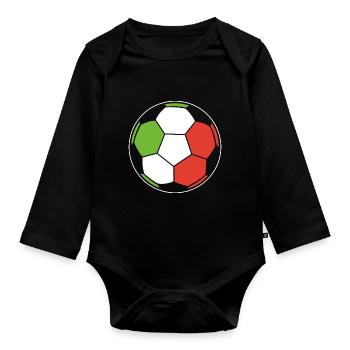 Italien Fußball - Baby Bio-Langarm-Body - Schwarz - Vorne