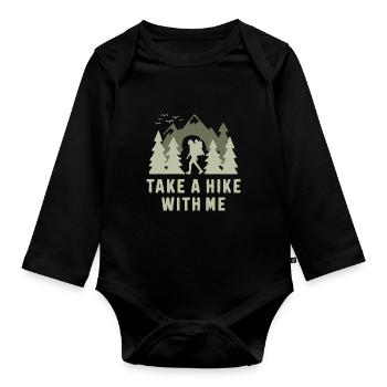 Wandern Wanderer Take A Hike With Me - Organic Longsleeve Baby Bodysuit - black - Front