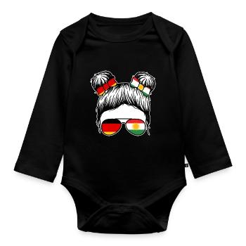 Kurds Germany Kurdistan - Organic Longsleeve Baby Bodysuit - black - Front