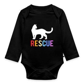 Cat Rescue Animal Rights Animal Rescue Animal Shelter - Organic Longsleeve Baby Bodysuit - black - Front