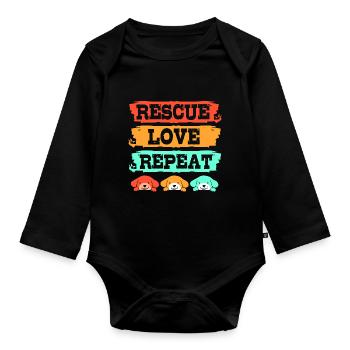 Dog Rescue Animal Rights Animal Rescue Animal Shelter - Organic Longsleeve Baby Bodysuit - black - Front