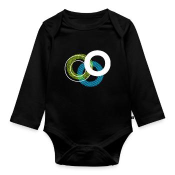 O Letter - Organic Longsleeve Baby Bodysuit - black - Front