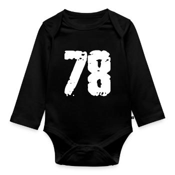 78 Nombre Vintage - Body Bébé bio manches longues - noir - Devant