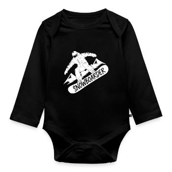 Snowboarders Snowboard Snowboard Sports d’hiver - Body Bébé bio manches longues - noir - Devant