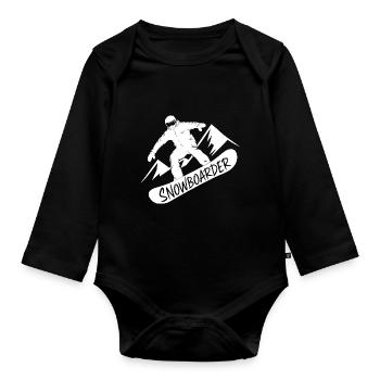 Snowboarders Snowboard Snowboard Sports d’hiver - Body Bébé bio manches longues - noir - Devant