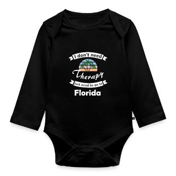 Voyage en Floride en Amérique - Body Bébé bio manches longues - noir - Devant