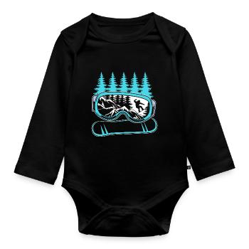 Snowboard Snowboarding Snowboard Holidays Snowboarders - Organic Longsleeve Baby Bodysuit - black - Front