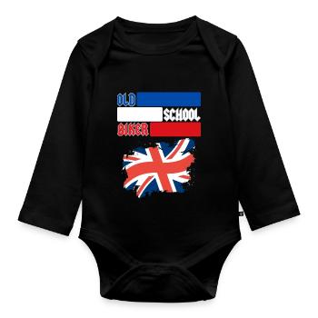 OLD SCHOOL BIKER UK - Baby Bio-Langarm-Body - Schwarz - Vorne