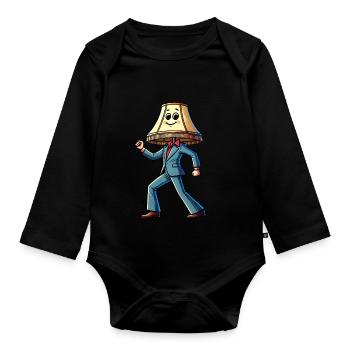 Samstag Nacht Lampe - Baby Bio-Langarm-Body - Schwarz - Vorne