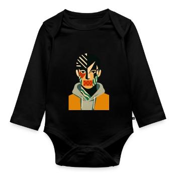 Cv dazzle style - Organic Longsleeve Baby Bodysuit - black - Front