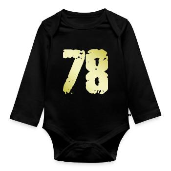 78 Number Vintage - Organic Longsleeve Baby Bodysuit - black - Front