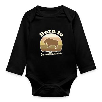 Investir en Bourse - Body Bébé bio manches longues - noir - Devant