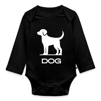 Minimalist Dog Silhouette Pet Lover Design - Organic Longsleeve Baby Bodysuit - black - Front