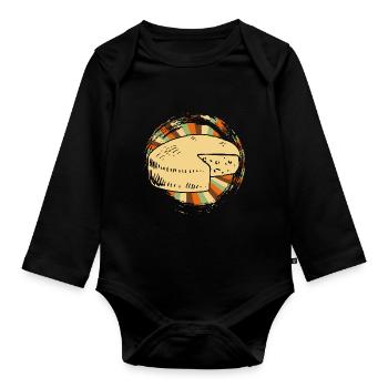 cheese - Organic Longsleeve Baby Bodysuit - black - Front